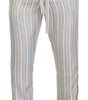Dolce & Gabbana White Stripes Silk Lounge Trouser Pants