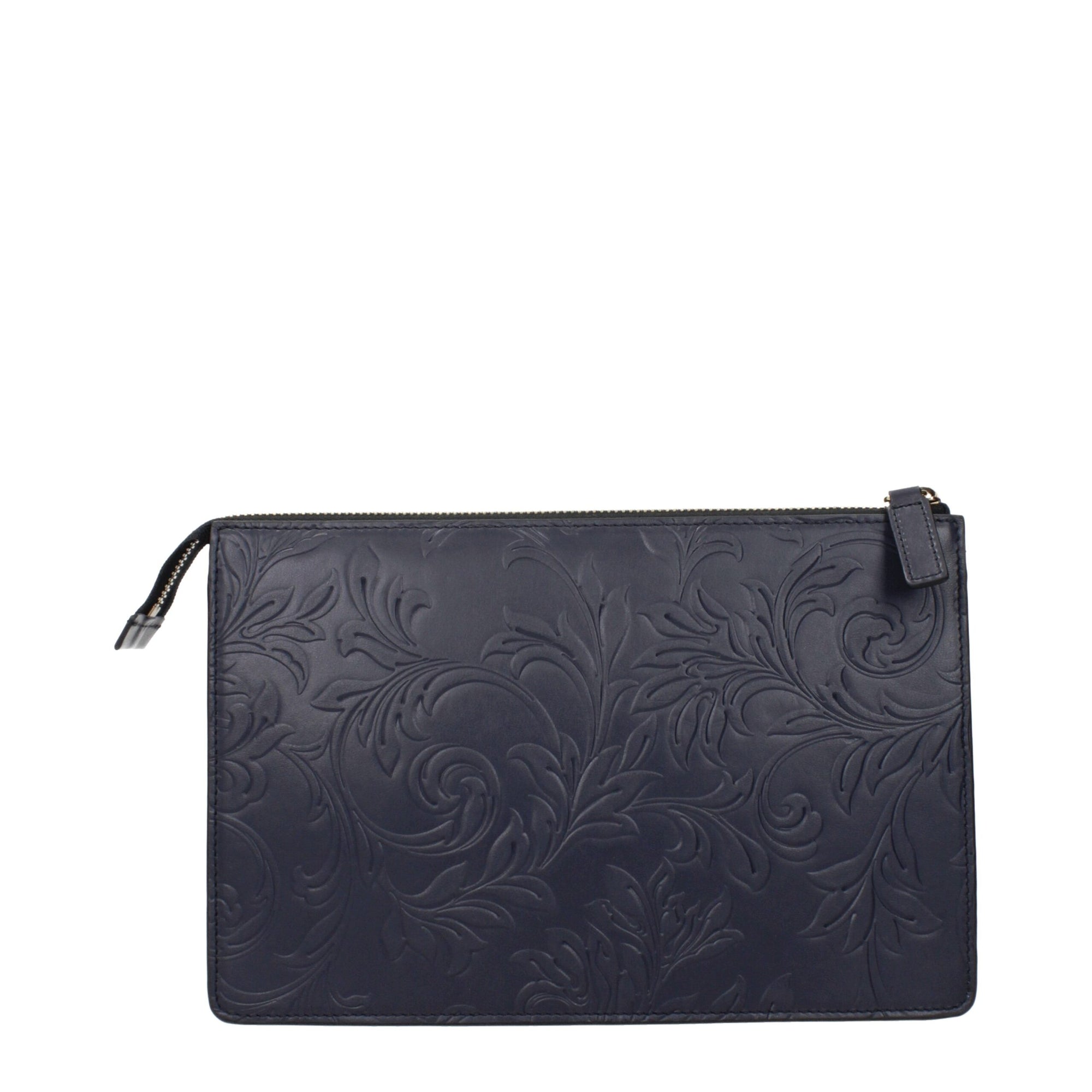 Versace Blue Leather Clutch Bags