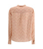 Kristina Ti Blouse with foliage print and refined stand-up collar