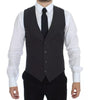 Dolce & Gabbana Gray Striped Formal Dress Gilet Vest