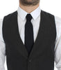 Dolce & Gabbana Gray Striped Formal Dress Gilet Vest