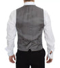 Dolce & Gabbana Gray Striped Formal Dress Gilet Vest