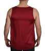 Dolce & Gabbana Red Round Neck Sleeveless Silk T-shirt