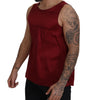 Dolce & Gabbana Red Round Neck Sleeveless Silk T-shirt