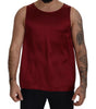 Dolce & Gabbana Red Round Neck Sleeveless Silk T-shirt