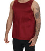 Dolce & Gabbana Red Round Neck Sleeveless Silk T-shirt