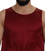 Dolce & Gabbana Red Round Neck Sleeveless Silk T-shirt