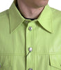 Dolce & Gabbana Green Cotton Collared Casual Button Down Shirt