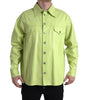 Dolce & Gabbana Green Cotton Collared Casual Button Down Shirt
