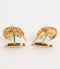 Dolce & Gabbana Gold 925 Sterling Silver Crystal Leaf Accessory Cufflink