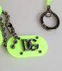 Dolce & Gabbana Green Springy Key Holder DG Logo Men's Keychain