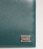 Dolce & Gabbana Green Leather DG Logo Engrave Bifold Card Holder Wallet