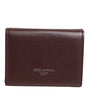 Dolce & Gabbana Leather Embossed Logo Trifold Men Card Holder Dark Brown