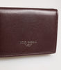 Dolce & Gabbana Leather Embossed Logo Trifold Men Card Holder Dark Brown