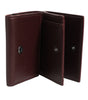 Dolce & Gabbana Leather Embossed Logo Trifold Men Card Holder Dark Brown