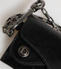 Dolce & Gabbana Black Cavallo Leather Wallet Chain Snap Bifold Card Holder