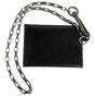 Dolce & Gabbana Black Cavallo Leather Wallet Chain Snap Bifold Card Holder