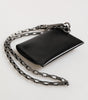 Dolce & Gabbana Black Cavallo Leather Wallet Chain Snap Bifold Card Holder