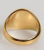 Dolce & Gabbana Gold Tone Real Brass Round Red DG Logo Men Ring