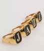 Dolce & Gabbana Gold Tone Brass JAZZ Letter Set 4 Pieces Adjustable Ring