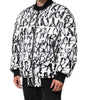 Dolce & Gabbana White Black Graffiti Logo Puffer Bomber Jacket