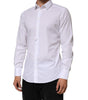 Dolce & Gabbana White Cotton GOLD Long Sleeves Formal Men Shirt