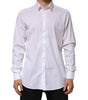 Dolce & Gabbana White Cotton GOLD Long Sleeves Formal Shirt