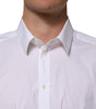 Dolce & Gabbana White Cotton GOLD Long Sleeves Formal Shirt