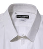 Dolce & Gabbana White Cotton GOLD Long Sleeves Formal Shirt