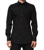 Dolce & Gabbana Black MARTINI Slim Fit Dress Formal Men Shirt