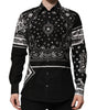 Dolce & Gabbana Black Bandana Print Logo MARTINI Dress Shirt
