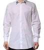 Dolce & Gabbana White Cotton Crown Collar GOLD Formal Shirt