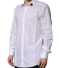 Dolce & Gabbana White Cotton Crown Collar GOLD Formal Shirt
