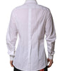 Dolce & Gabbana White Cotton Crown Collar GOLD Formal Shirt