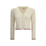 Thom Browne Ladder Full Needle Rib Stitch V Neck Car