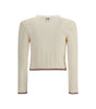 Thom Browne Ladder Full Needle Rib Stitch V Neck Car