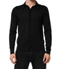 Dolce & Gabbana Black Silk Button Up Lightweight Sweater