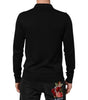 Dolce & Gabbana Black Silk Button Up Lightweight Sweater