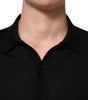 Dolce & Gabbana Black Silk Button Up Lightweight Sweater
