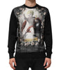 Dolce & Gabbana Black Cashmere Cherub Print Baroque Sweater