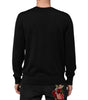 Dolce & Gabbana Black Cashmere Cherub Print Baroque Sweater