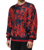 Dolce & Gabbana Silk Navy Red Coral Print Pullover Sweater