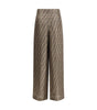 Fendi Monogram pattern silk Pants