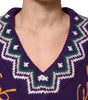 Dolce & Gabbana Purple Wool DG Logo Men Knit Pullover Sweater