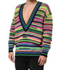 Dolce & Gabbana Multicolor DG Logo V-Neck Knit Pullover Sweater