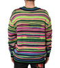 Dolce & Gabbana Multicolor DG Logo V-Neck Knit Pullover Sweater
