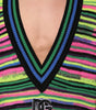 Dolce & Gabbana Multicolor DG Logo V-Neck Knit Pullover Sweater