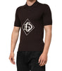 Dolce & Gabbana Brown Wool Logo Embroidered Men Polo T-shirt