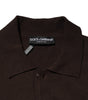 Dolce & Gabbana Brown Wool Logo Embroidered Men Polo T-shirt