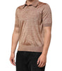 Dolce & Gabbana Brown Silk Textured Short Sleeve Polo T-shirt